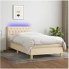 Image de Boxspring met matras en LED stof cràmekleurig 90x190 cm3133922
