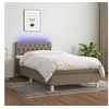 Image de Boxspring met matras en LED stof taupe 100x200 cm 3133937