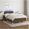 Image de Boxspring met matras en LED stof donkerbruin 120x200 cm 3133944