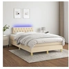 Image de Boxspring met matras en LED stof cràmekleurig 120x200 cm3133946