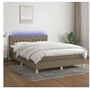 Image de Boxspring met matras en LED stof taupe 140x200 cm3133961