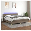 Image de Boxspring met matras en LED stof taupe 160x200 cm3133969