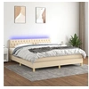 Image de Boxspring met matras en LED stof cràmekleurig 160x200 cm3133970