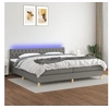 Image de Boxspring met matras en LED stof donkergrijs 200x200 cm3133982
