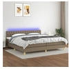 Image de Boxspring met matras en LED stof taupe 200x200 cm3133985
