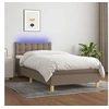 Image de Boxspring met matras en LED stof taupe 90x190 cm3134001