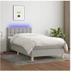 Image de Boxspring met matras en LED stof lichtgrijs 90x200 cm3134005