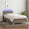 Image de Boxspring met matras en LED stof taupe 80x200 cm3134009
