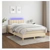 Image de Boxspring met matras en LED stof cràmekleurig 120x200 cm3134026