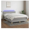 Image de Boxspring met matras en LED stof lichtgrijs 140x190 cm3134029