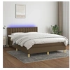 Image de Boxspring met matras en LED stof donkerbruin 140x190 cm3134032