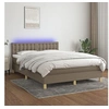 Image de Boxspring met matras en LED stof taupe 140x190 cm3134033
