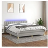 Image de Boxspring met matras en LED stof lichtgrijs 160x200 cm3134045