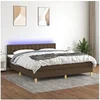 Image de Boxspring met matras en LED stof donkerbruin 160x200 cm 3134048