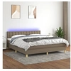 Image de Boxspring met matras en LED stof taupe 160x200 cm3134049