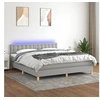 Image de Boxspring met matras en LED stof lichtgrijs 180x200 cm3134053