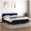 Image de Boxspring met matras en LED stof zwart 180x200 cm 3134055