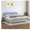 Image de Boxspring met matras en LED stof lichtgrijs 200x200 cm3134061