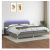 Image de Boxspring met matras en LED stof donkergrijs 200x200 cm3134062