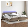 Image de Boxspring met matras en LED stof taupe 200x200 cm3134065