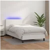 Image de Boxspring met matras en LED kunstleer wit 90x190 cm3134076