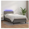 Image de Boxspring met matras en LED kunstleer grijs 90x200 cm3134085