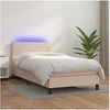 Image de Boxspring met matras en LED kunstleer cappuccinokleur 100x200cm3134092