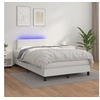 Image de Boxspring met matras en LED kunstleer wit 120x200 cm3134094