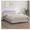 Image de Boxspring met matras en LED kunstleer cappuccinokleur 140x190cm3134104