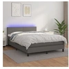 Image de Boxspring met matras en LED kunstleer grijs 140x200 cm3134109