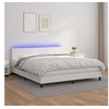 Image de Boxspring met matras en LED kunstleer wit 160x200 cm3134112