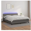 Image de Boxspring met matras en LED kunstleer grijs 160x200 cm3134115