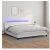 Image de Boxspring met matras en LED kunstleer wit 200x200 cm3134124