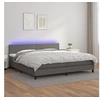 Image de Boxspring met matras en LED kunstleer grijs 200x200 cm3134127