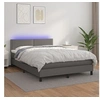 Image de Boxspring met matras en LED kunstleer grijs 140x190 cm3134163