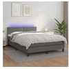 Image de Boxspring met matras en LED kunstleer grijs 140x200 cm3134169
