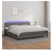 Image de Boxspring met matras en LED kunstleer grijs 200x200 cm3134187