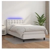 Image de Boxspring met matras en LED kunstleer wit 80x200 cm3134190