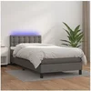 Image de Boxspring met matras en LED kunstleer grijs 80x200 cm3134193