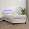 Image de Boxspring met matras en LED kunstleer wit 100x200 cm3134208