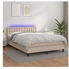 Image de Boxspring met matras en LED kunstleer cappuccinokleur 140x190cm3134224