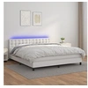 Image de Boxspring met matras en LED kunstleer wit 160x200 cm3134232
