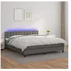 Image de Boxspring met matras en LED kunstleer grijs 160x200 cm3134235