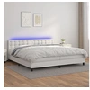Image de Boxspring met matras en LED kunstleer wit 200x200 cm3134244