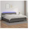 Image de Boxspring met matras en LED kunstleer grijs 200x200 cm3134247