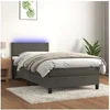 Image de Boxspring met matras en LED fluweel donkergrijs 80x200 cm3134250