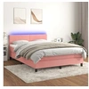 Image de Boxspring met matras en LED fluweel roze 140x190 cm3134284