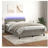 Image de Boxspring met matras en LED fluweel lichtgrijs 140x200 cm3134285