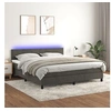 Image de Boxspring met matras en LED fluweel donkergrijs 160x200 cm3134292