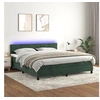 Image de Boxspring met matras en LED fluweel donkergroen 160x200 cm3134294